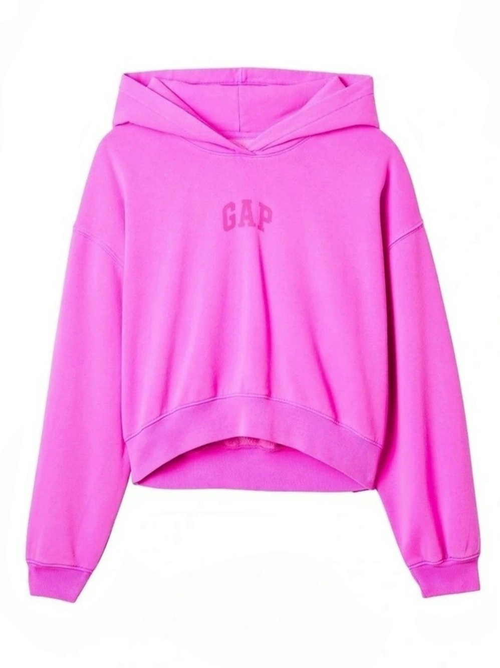 GAP VintageSoft Crop Logo Hoodie Pink